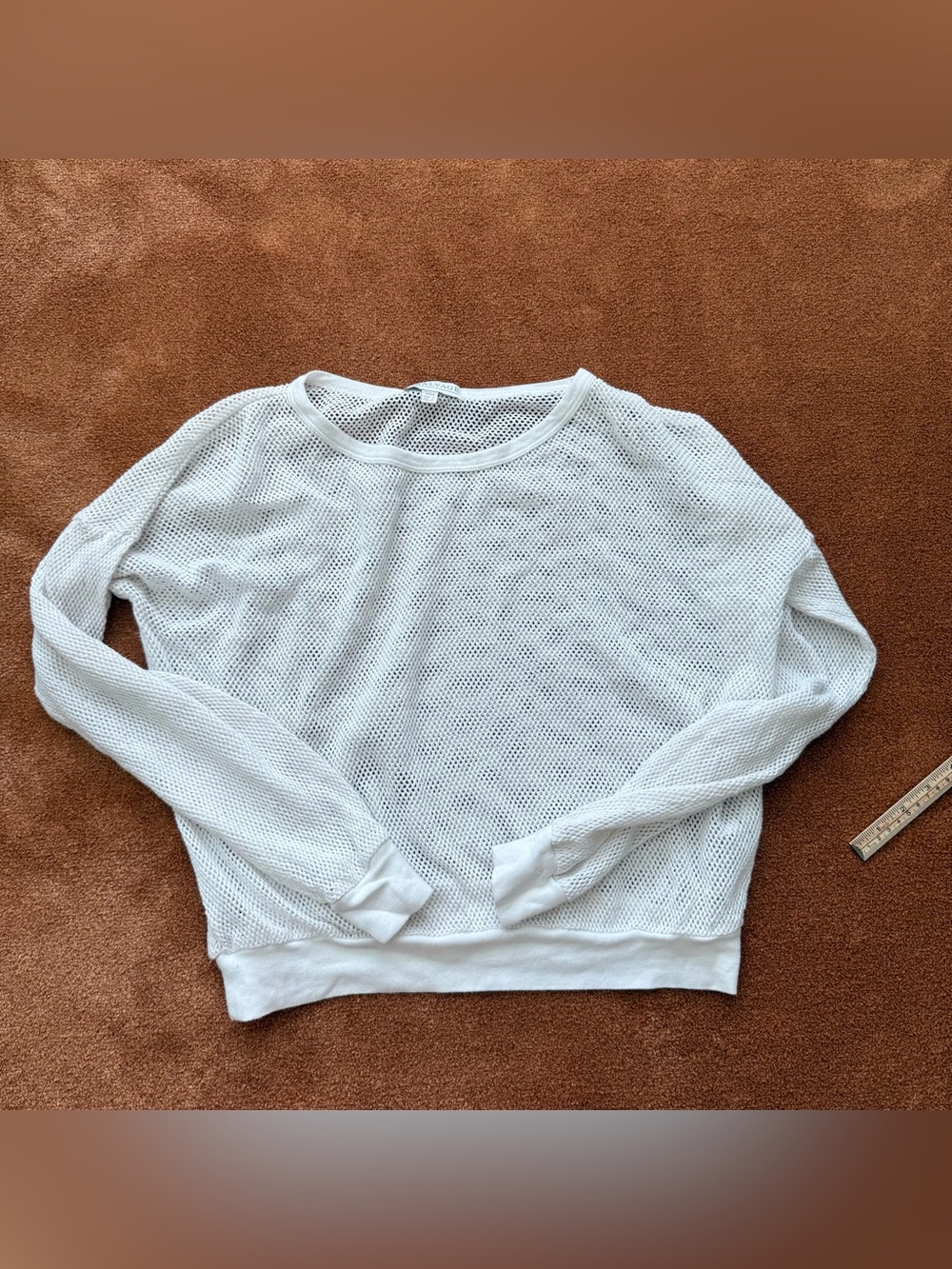 P.J. Salvage White Mesh Long-Sleeve Pullover